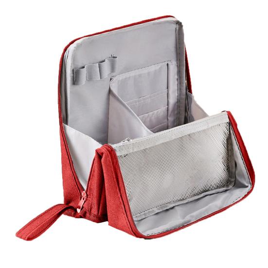 Oxford Cloth Standing Makeup Bag Multi-purpose Makeup Pouch with Compartments Waterproof Toiletry Bag Travel Cosmetic Organizer for Makeup Brushes