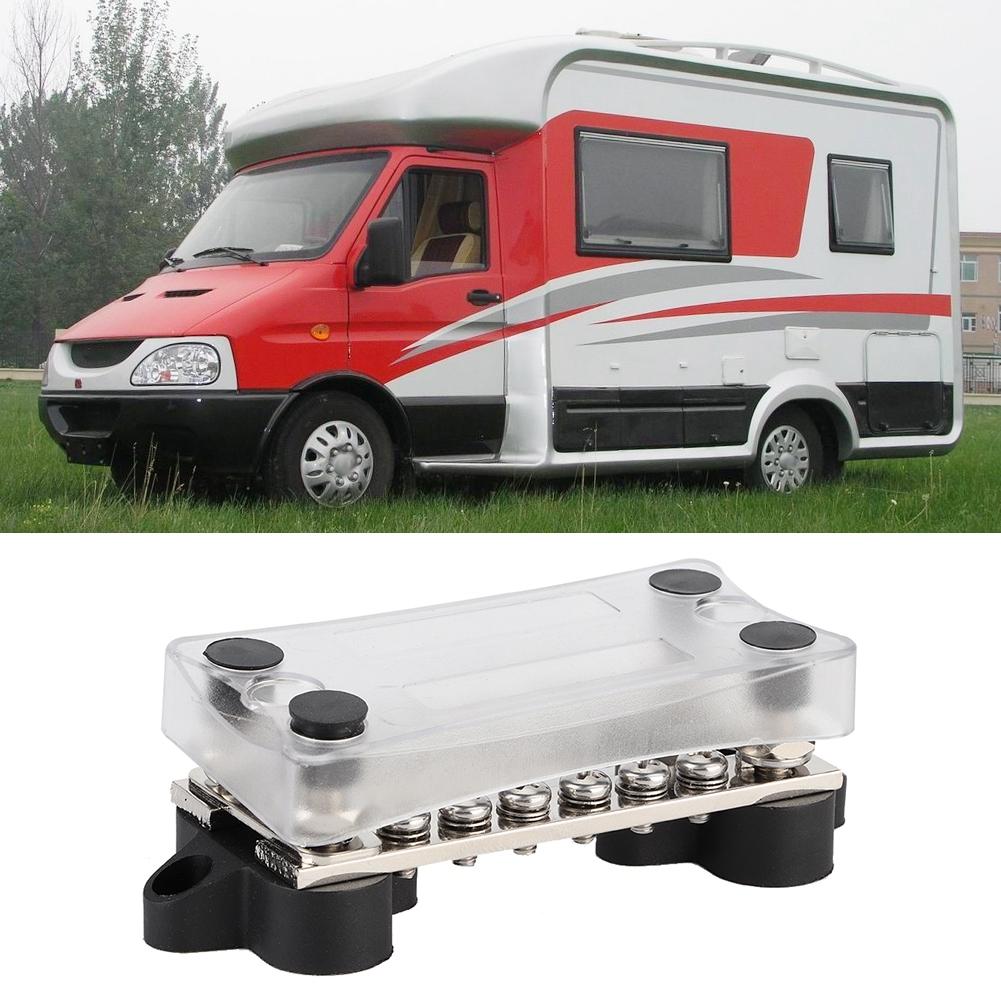 16 Way 100A Bus Bar 4 Studs Car Boat Marine Power Distribution Terminal Block with Cover