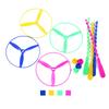 20pcs/lot Pull String Flying Saucers Toys For Children Boys Girls Helicopters Lawn Outdoor Sports Games Plastic Flying Discs Ufo
