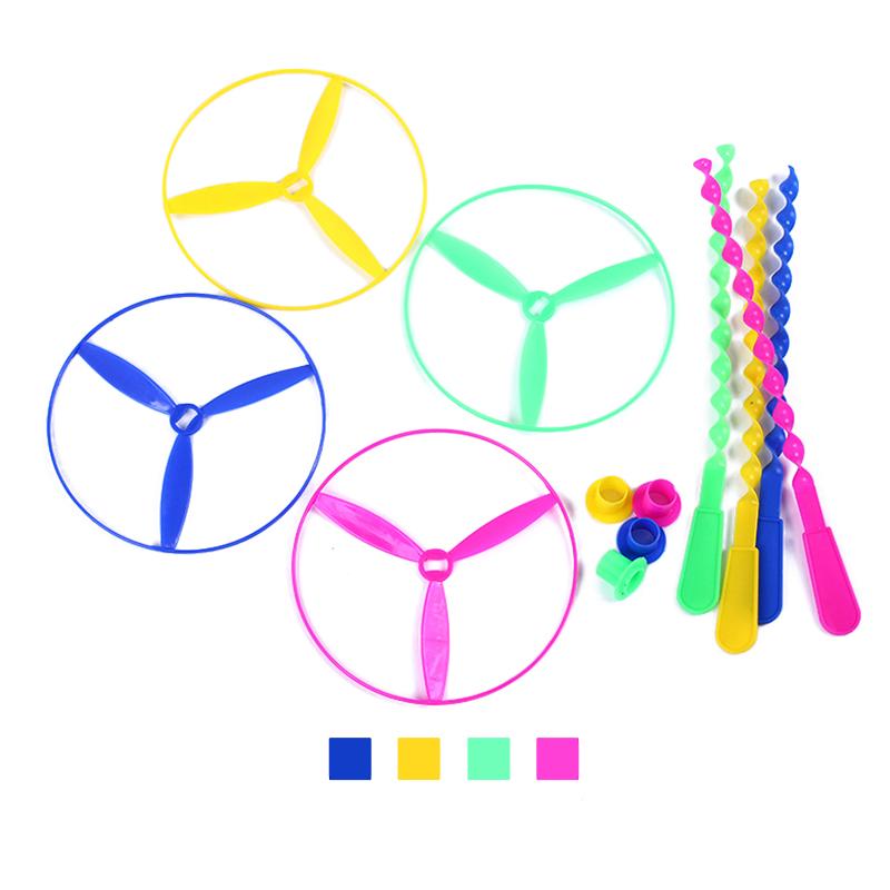 20pcs/lot Pull String Flying Saucers Toys For Children Boys Girls Helicopters Lawn Outdoor Sports Games Plastic Flying Discs Ufo