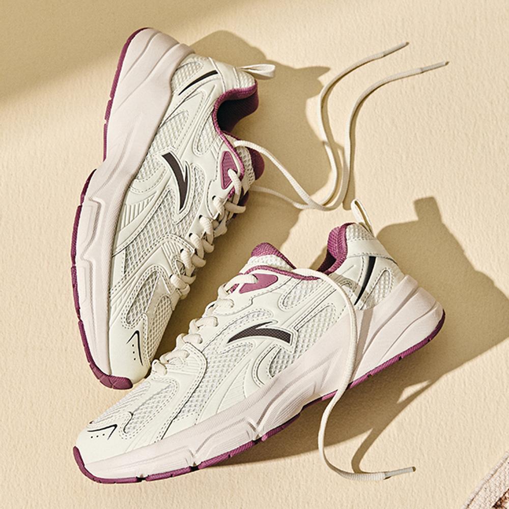 Anta Lifestyle Series AT803 Sports Retro Wear-Resistant Breathable Height-Increasing Low-Top Casual Shoes Women Casual Shoes Enamel-Gray 922538822-5