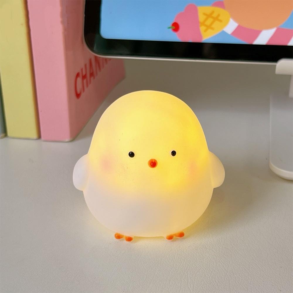Crown Chick Night Light Bedroom Decoration Cute Cartoon Animal Night Light Christmas Gifts For Kids Room Bedside Sleeping Lamp