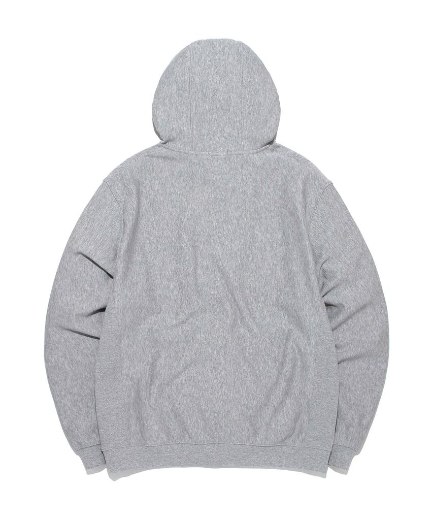 Denim Applique Logo Hoodie Gray