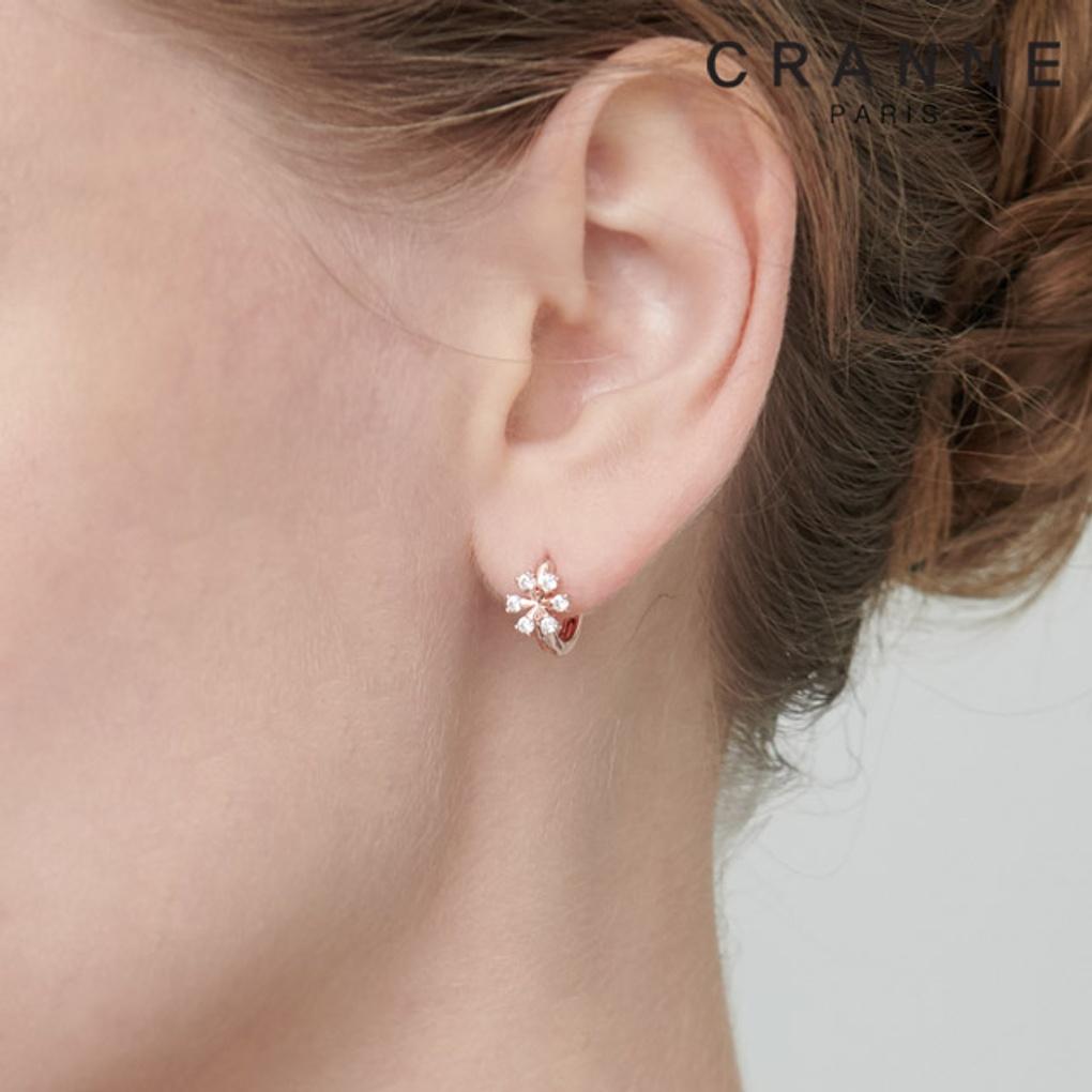 14K Snowflake One-Touch Earrings (Gold Filled) C24EGF105