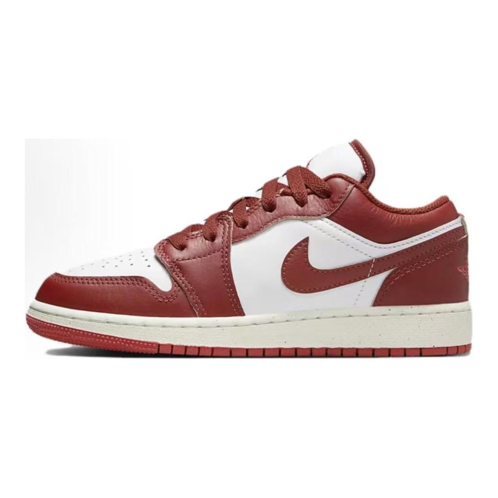 Jordan Air Jordan 1 Abrasion Resistant Low top Vintage Basketball Shoes Men's Red White FJ3459-160(Team352-)