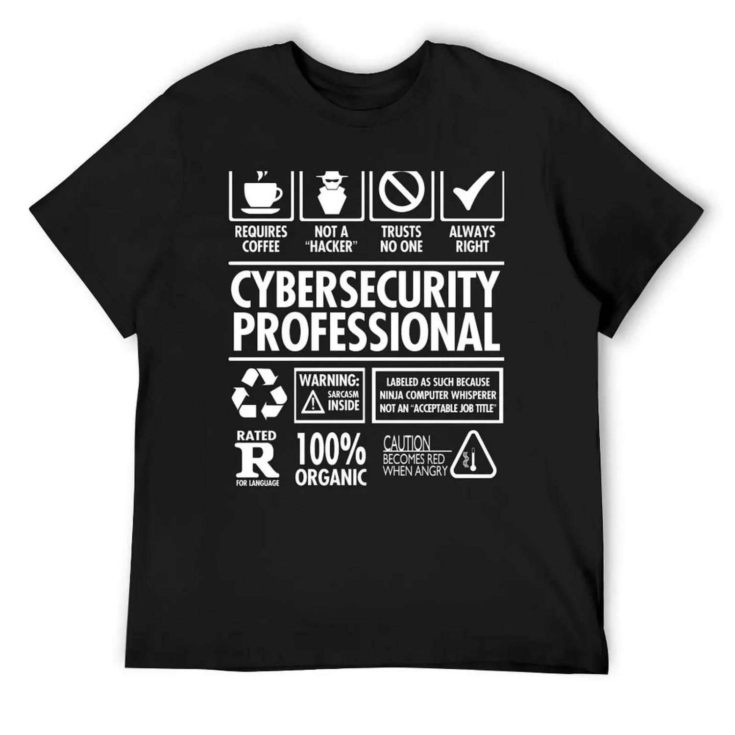 Кибербезопасность Не Хакер Забавная футболка Мужская футболка роскошный дизайнер смешные подарки мужские винтажные футболки S