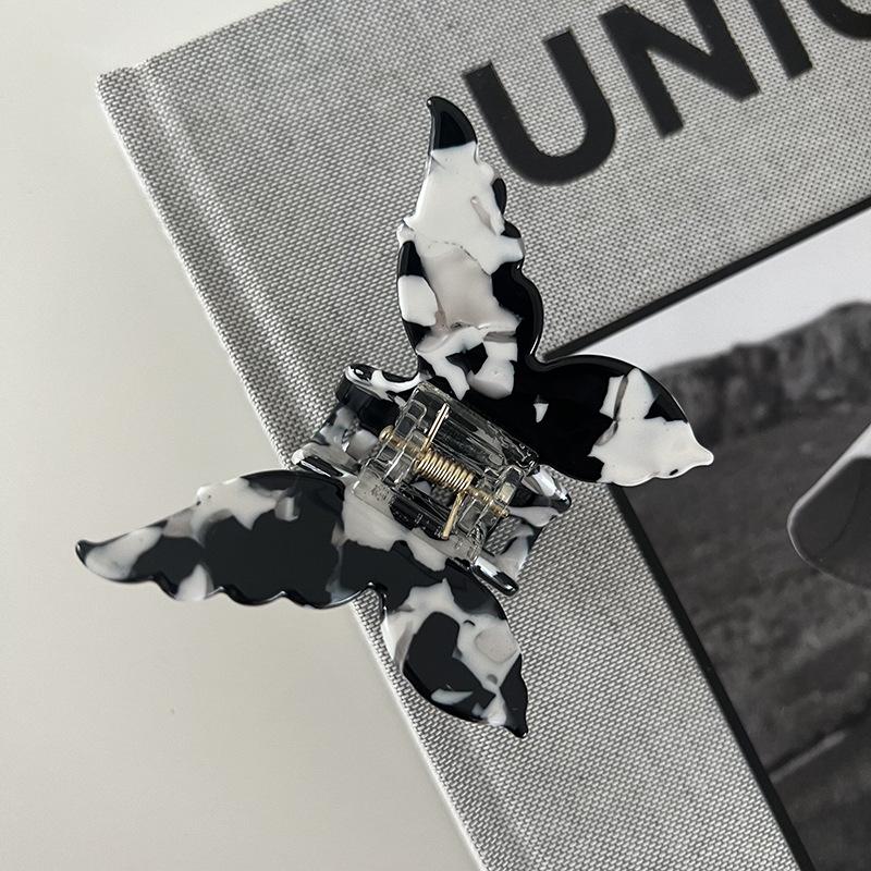 Acetat Schmetterling Haarspange Marmormuster Haarspange Frauen Farbverlauf Haar Krabbe Hinterkopf Haar Hai Clip Haarschmuck