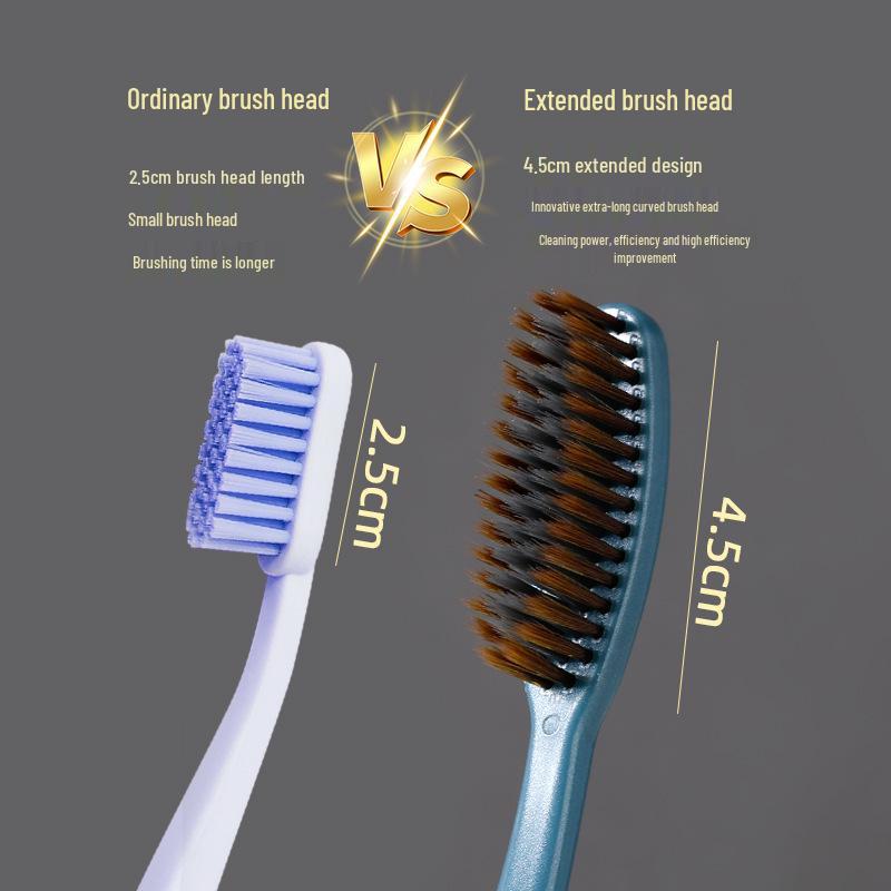 Bamboo Charcoal U-Shaped Toothbrush Head Set - Nano Bristles, Adult Size, Internet Celebrity Design.