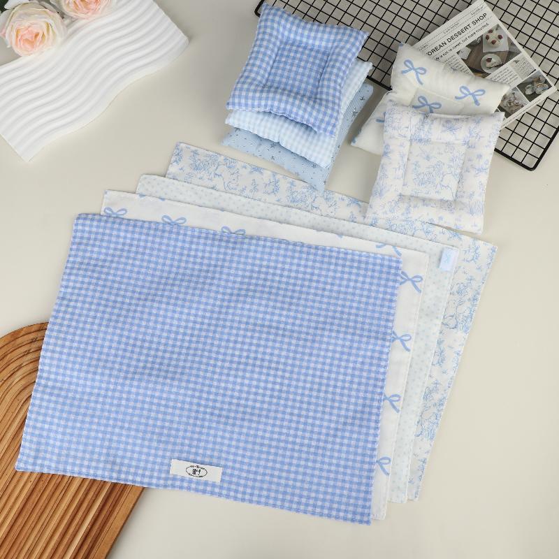 Cotton Plaid Decorative Placemat Heat Insulated Coaster for Rustic Wedding Table Setting Cushion Pad