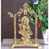 Metall Radha Krishna Statue Vergoldet Dekorieren Sie Ihr Zuhause, Büro & Radha Krishna Murti Idol Ausstellungsstück Figuren