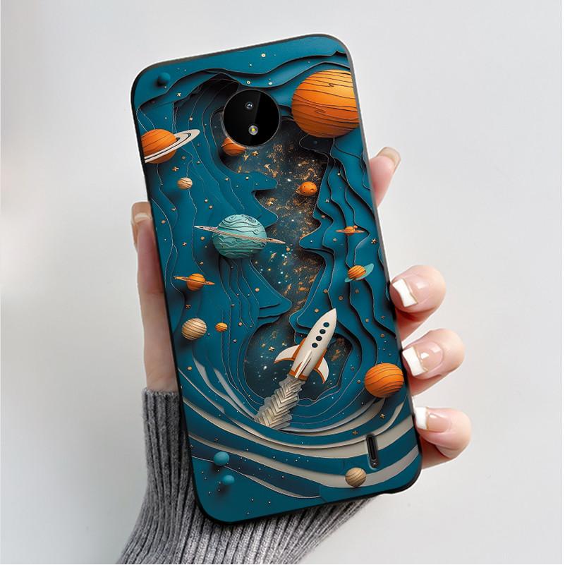 For Nokia C10 C20 C20 Plus Phone Case Luxury Fashion Butterfly Flowers Black Soft TPU Full Protective Cover For NokiaC10 Casing