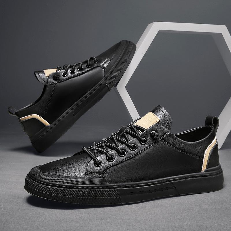 Bequeme Leder-Board-Schuhe vielseitige Sport-Herren-Freizeit-Lederschuhe Herrenschuhe trendige weiße Schuhe