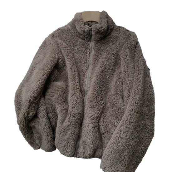 Damenmantel, Herbst-Winter-Fleece-Flauschige Jacke, warmer Damen-Plüschmantel mit Reißverschluss für den täglichen Gebrauch