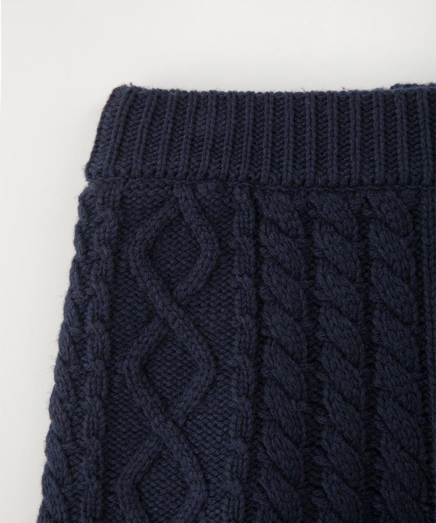 Sseomweeobeoteo Wool Cable Knit Pants - Navy