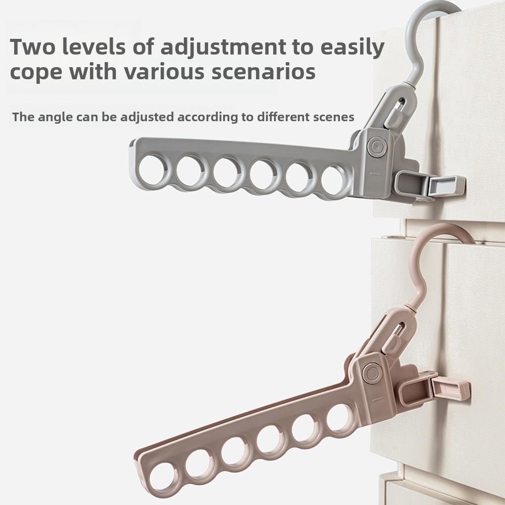 New 6 Hole Clothes Hanger Foldable Plastic Clothing Organizer Lightweight Space Saving Jacket Drying Rack for Outdoor Travel