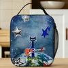 Pete The Cat Earth Space Guitar Insulated Lunch Bag Leakproof Lunch Container Thermal Bag Tote Lunch Box Outdoor Men Women