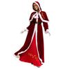 Weihnachts-Cosplay-Anzug Weihnachtsmann Damen rotes Kleid mit Kapuze Schal Robe