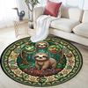 Sloths Forest Adventure Round Area Rug Under Office Chairs Bedroom Living Room Home Decor