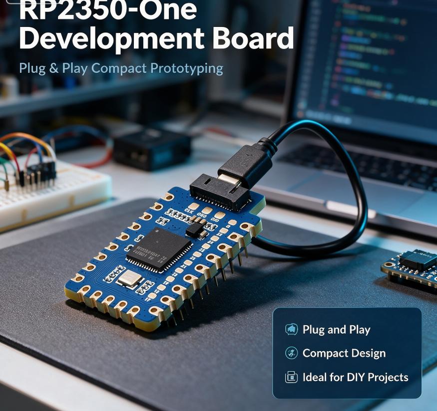 RP2350 Portable MCU Board 1Pcs 4MB Flash Onboard Type-A Plug PCB Module for Raspberry Pi Outdoor Electronic Project Testing