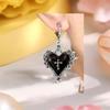 Retro Gothic Jewelry: Drip Oil Rose Charms with Thorns Heart Cross Earrings for Women