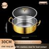 FATTBAO 304 Stainless Steel Hammered Hot Pot with Glass Lid