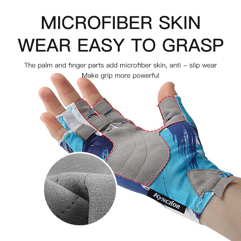Summer Fishing Gloves Half Finger Breathable Anti-Slip Wear Resistant for Outdoor Sea Lure Sports Training Fitness UV Protection