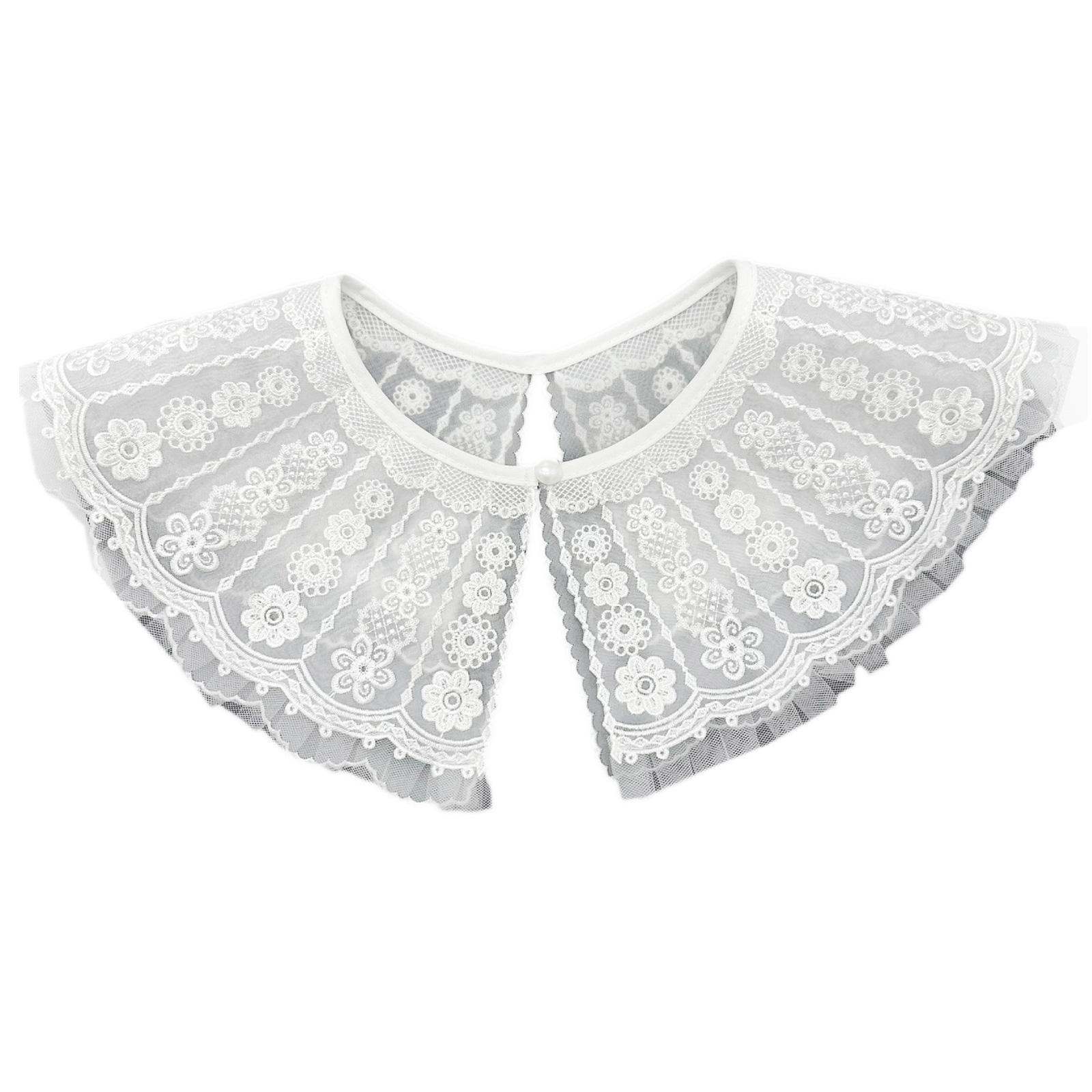 

Embroidery Collar Lace Collar Black Color Embroidered Ancient Art Collar Sweet Girls Lace Decorative Shawl белый