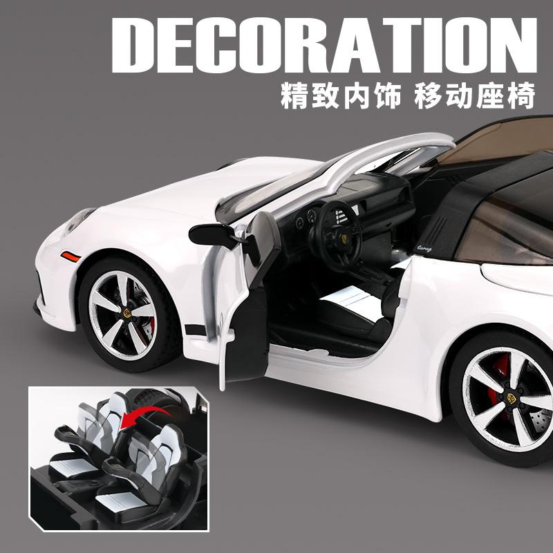 1:32 Porsche 911 Targa GT3 Convertible Roadster Alloy Metal Diecast Model Car Home Trendy Ornaments Computer Desktop Decorations