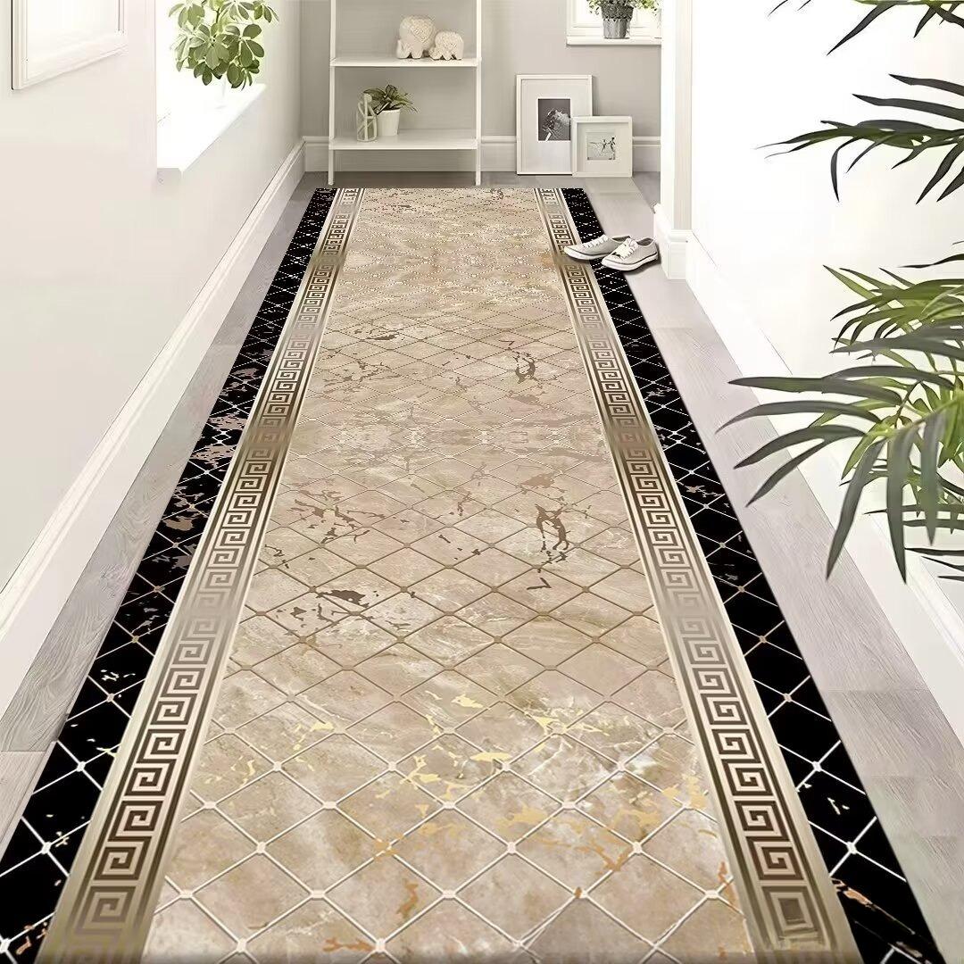 

Современные роскошные длинные ковры для коридора, украшения дома, нескользящие полоски, ковры для гостиных в дверных проемах отелей, моющиеся коврики для дверей W200xL100cm