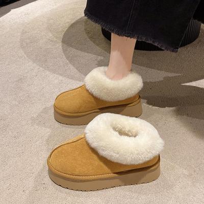 Winter Women Short Plush Warm Snow Boots Casual Shoes 2023 New Suede Fur Ankle Boots Flats Platform Ladies Shoes