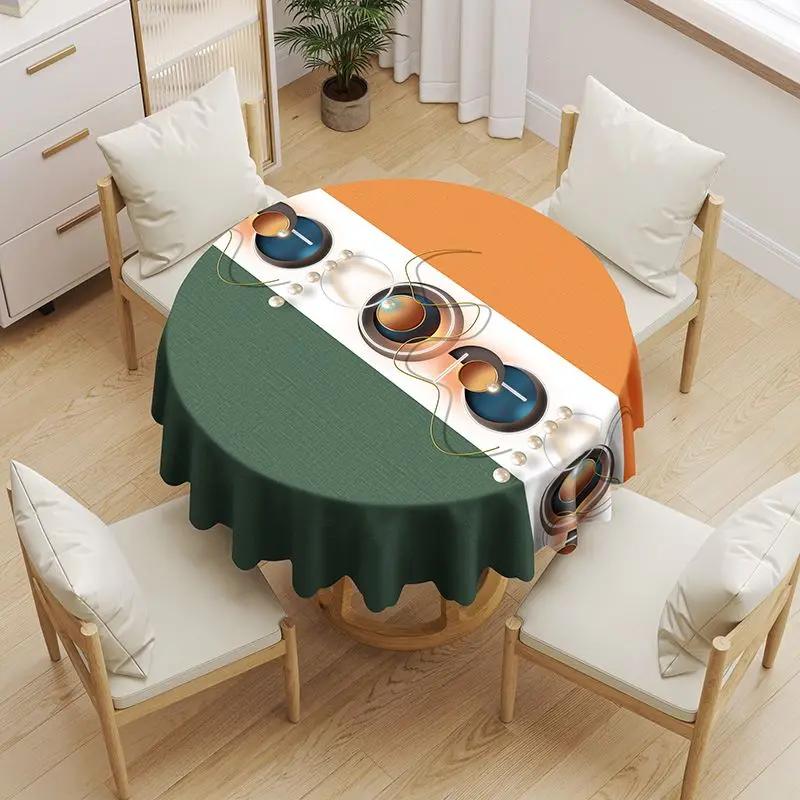 

Круглая кофейная скатерть, водонепроницаемая, маслостойкая, моющаяся, ПВХ, стираемая, устойчивая к ожогам, минималистичный коврик для домашнего хозяйства Diameter 120cm