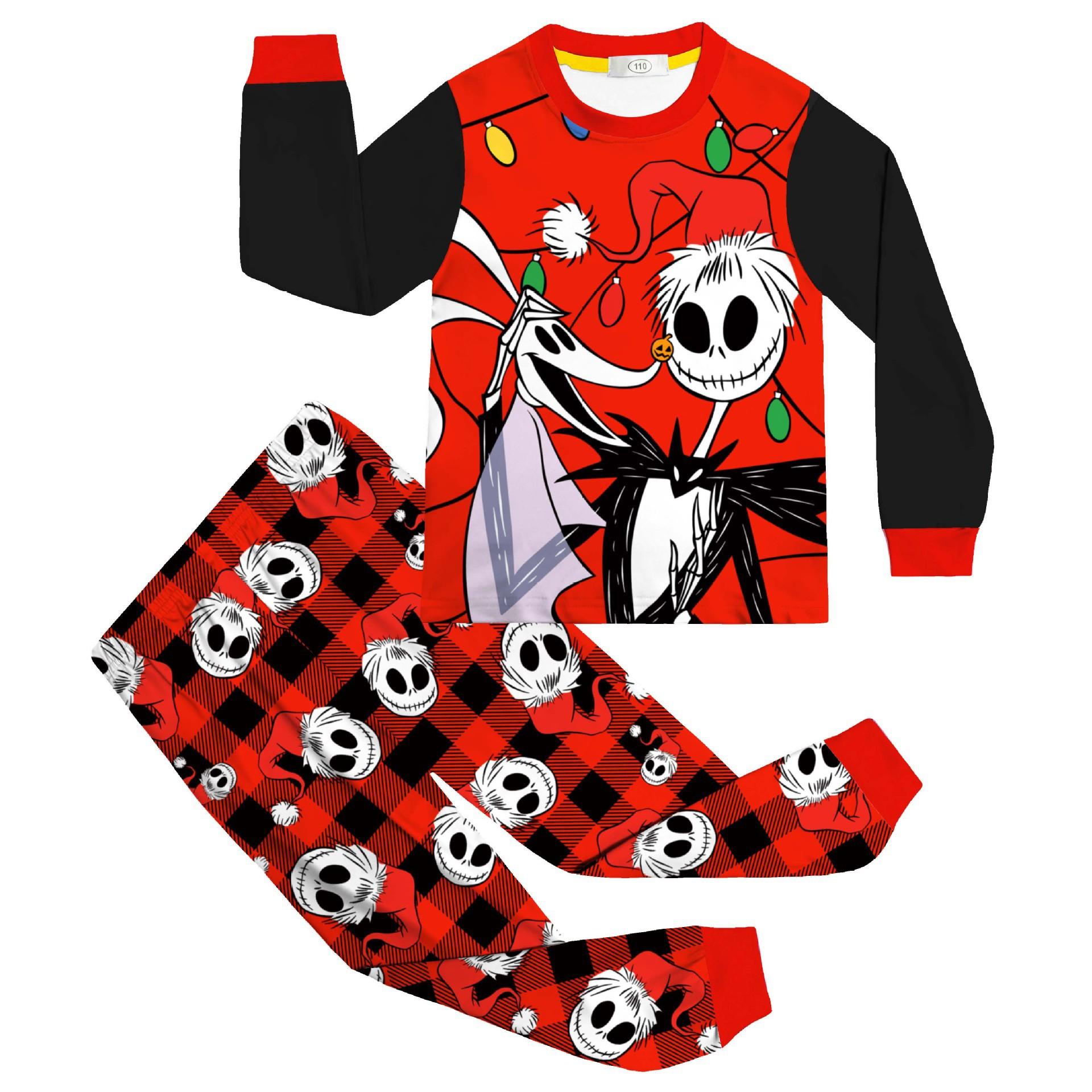 

Christmas Eve Horror Jack Sally Medium And Large Children S Long Sleeves + Trousers Loungewear Set 81186 110