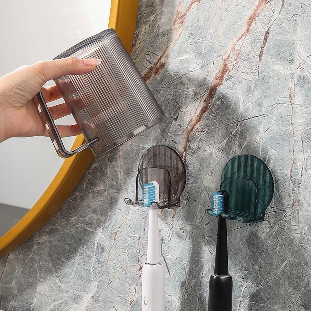Wall Mounted Toothbrush Holder Plastic Tooth Brush Dispenser Toothbrush Cup Holder  Bathroom