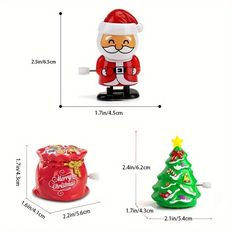 Mini Wind-Up Christmas Toys Funny Elk Santa Snowman Jumping Walking Clockwork Toy Xmas Home Decoration Ornament Party Gifts