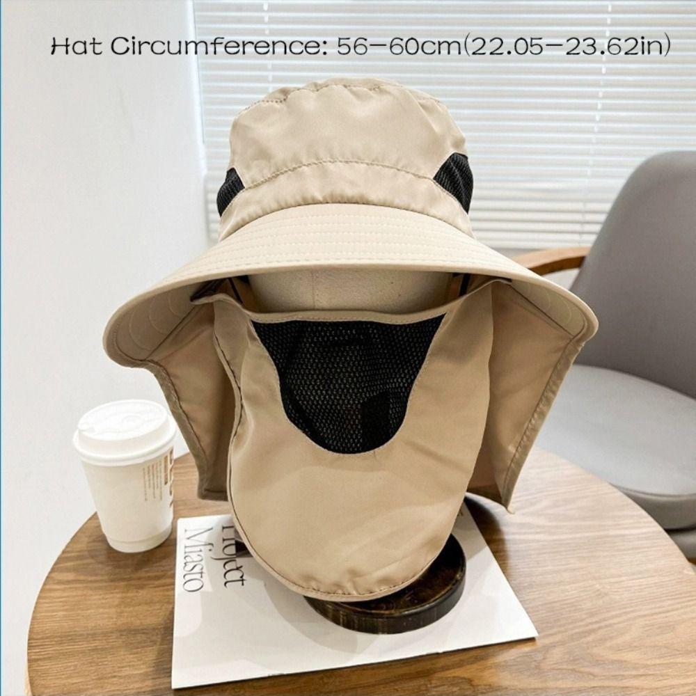 With Neck Cover Outdoor Fisherman Hat Wide Brim Anti UV Cap Casual Bucket Hat  Men Women