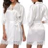 Silk Plain Womens Satin Robes Bridal Wedding Bridesmaid Bride Gown Robe Bath