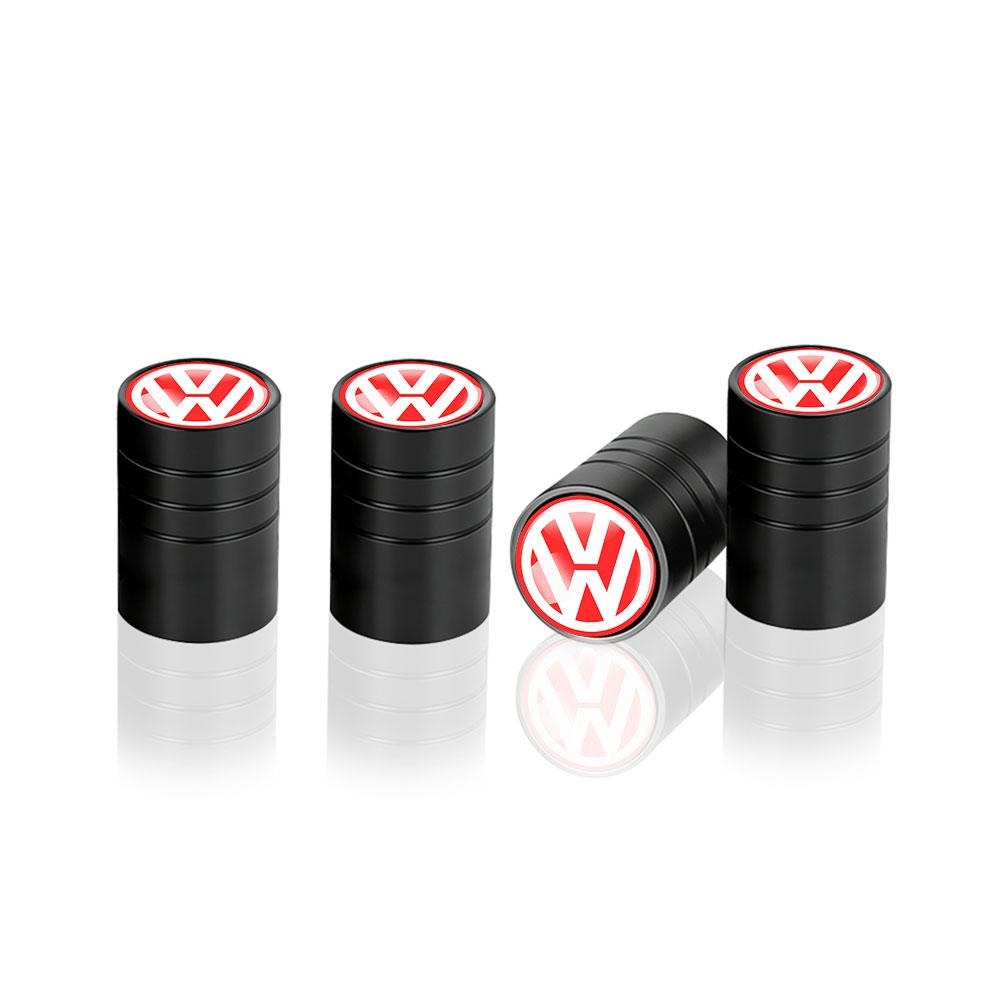 4Pcs Car Metal Wheel Tire Air Valve Dust Caps Accessories With Logo For Volkswagen Golf Rline Passat GTI Sagitar Scirocco Tiguan