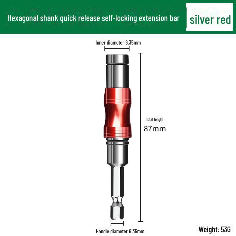Magnetic Hexagonal Screwdriver Bit Extension Rod with Self-Locking Connecting Sleeve for Electric Drills - Air Screwdriver Conversion Head