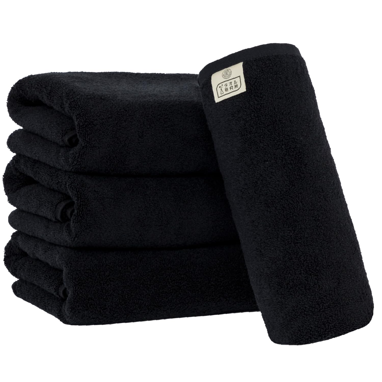 

Towel Laboratory Банное полотенце Черный Набор из 4 Мягкий Средний вес Мягкий объем Быстрая впитываемость Прочный Хлопок 420г/м2 Японская технология [Губчатое прикосновение] #033