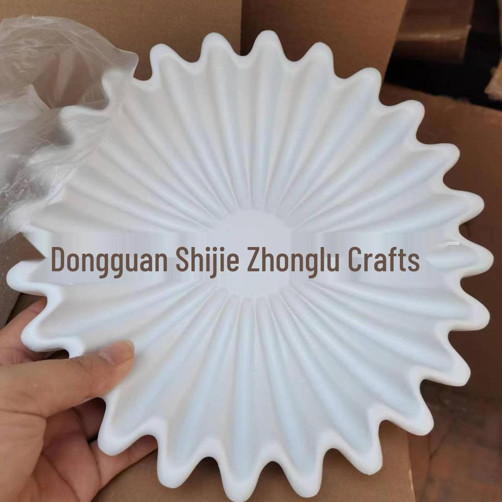 Recessed Lotus Leaf Edge Decorative Bowl - Resin Home Decor Ornaments