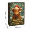Christmas Advent Calendar Highland Cow Christmas Countdown 24pcs Christmas Tree Highland Cow Pendants Ornament Christmas Gift