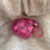 Semi-transparent rose red big wave point AirPods 1 generation earphone case for Apple earphones AirPods 1 Pro1