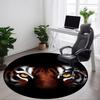 1PC Tiger Eyes Office Round Rug, Non Slip, Soft and Durable Office Rug for Interior Decoration, Perfect for Office