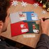 3D Christmas Cards 4 Pieces Santa Snowman 3D Cards Holiday Decor Paper Art For Kids Adults Friends Coworkers Teachers Stocking