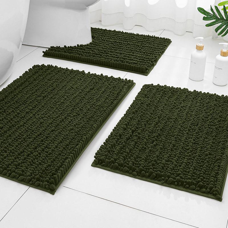 Chenier Solid Color Long Hair Bedside Mat Bedroom Carpet Bathroom Absorbent Floor Mat Bathroom Non-Slip Foot Mat Toilet Door Mat