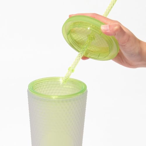 Starbucks Logo Cold Cup Tumbler, Neon Yellow, 710ml, Coffee Tumbler, Starbucks, Sparkly, Cute, Stylish, Birthday Gift, Water Bottle