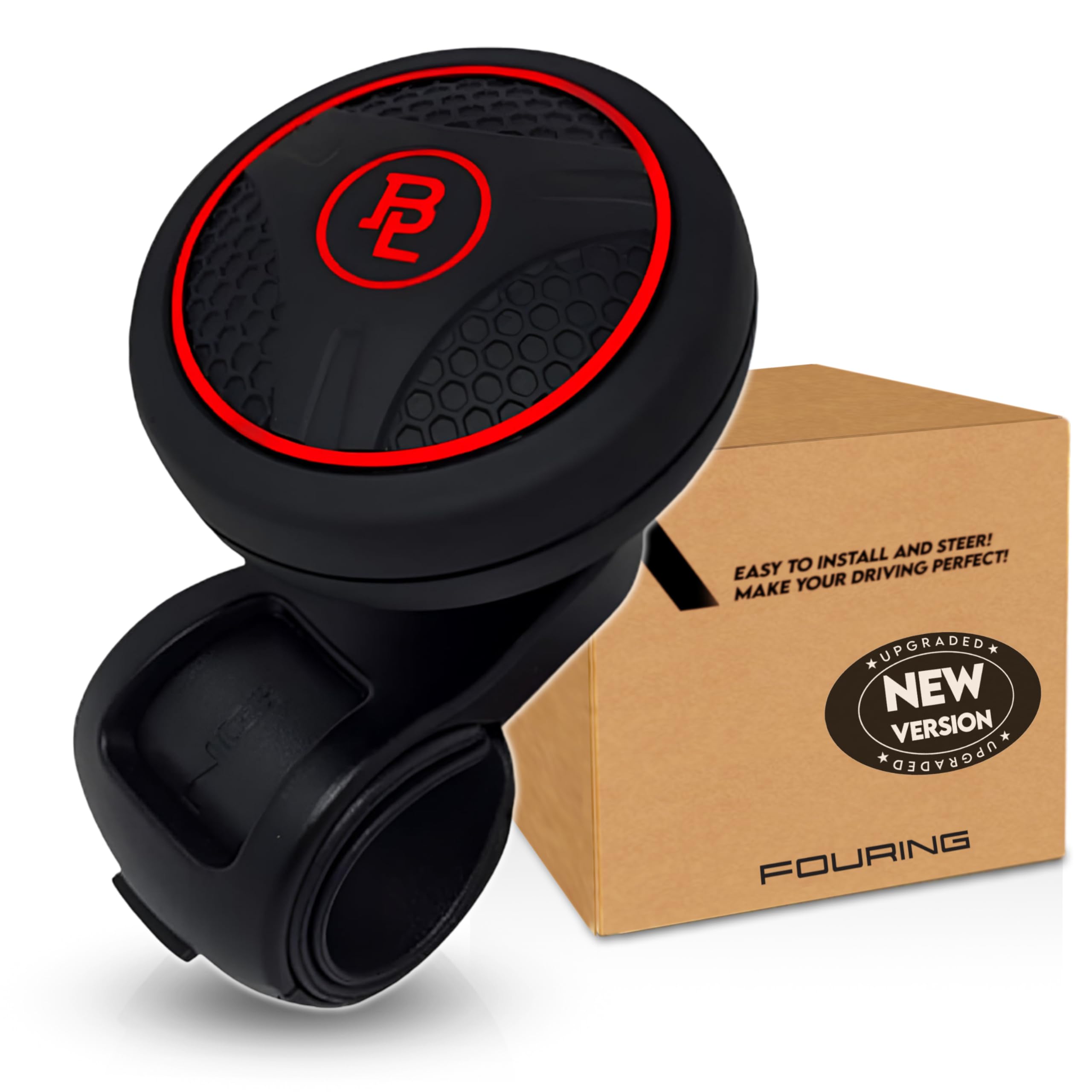 

Fouring Steering Wheel Silicone Power Steering Wheel Knob for Excellent Car Interior Spinner, Cars, Grip, Accessories, (Red) чорний