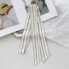 Commuter Striped Small Silk Scarf Women'S Thin And Narrow Strip Pointed Corner Scarf Versatile Bag Shirt Ribbon Streamer Headband