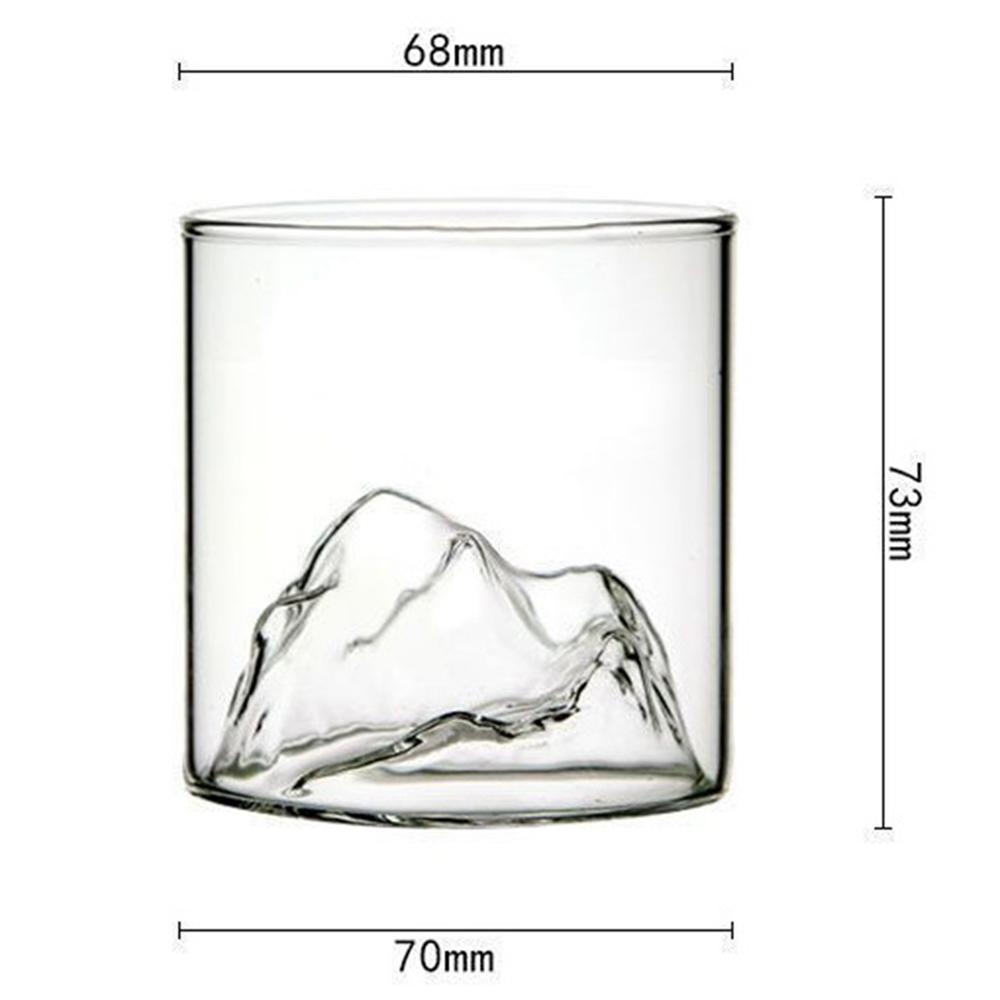 

Japan 3D Mountain Whiskey Glass Transparent Glass Coffee Cup Heat Resistant Tea Drink Milk Juice Cup Vodka Cup Wine Tumbler чистый