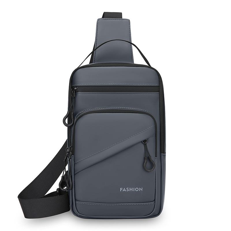 Męska torba crossbody w jednolitym kolorze, sportowa torba na klatkę piersiową na zewnątrz, torba na ramię o dużej pojemności dla dojeżdżających do pracy